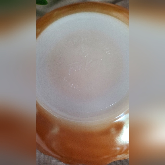 🎉HP🎉 FIRE KING Peach Lustre HTF Miniature Cup and Saucer - Picture 3 of 5